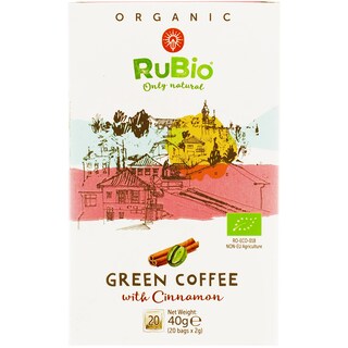 Rubio | Cafea verde bio cu scortisoara 20 pliculete 20x2g