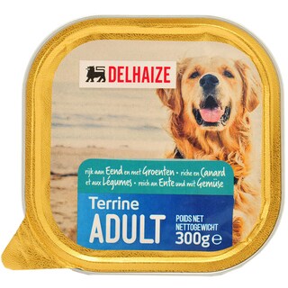 Delhaize | Terina cu carne de rata si legume, pentru caini adulti 300g
