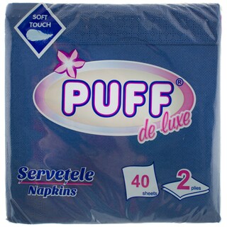 Puff | Luxe | Servetele de masa albastre, cu doua straturi de 33x33cm 40 bucati