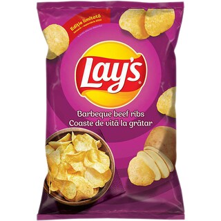 Lay's | Chipsuri din cartofi cu gust de coaste la gratar 140g