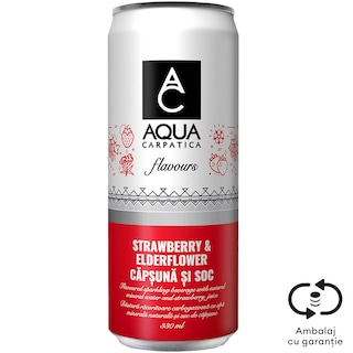 Aqua Carpatica | Bautura racoritoare carbogazoasa cu suc de capsune 0.33L