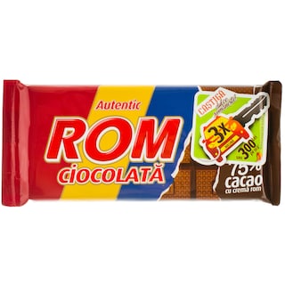 Rom | Ciocolata 75% cacao cu crema de rom 88g