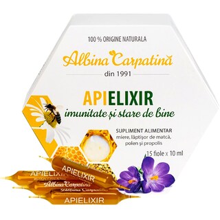 Albina Carpatina | Apielixir fiole pentru imunitate 15x10ml