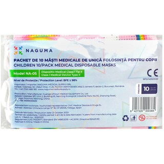 Naguma | Masti medicale de unica folosinta pentru copii, 10 bucati
