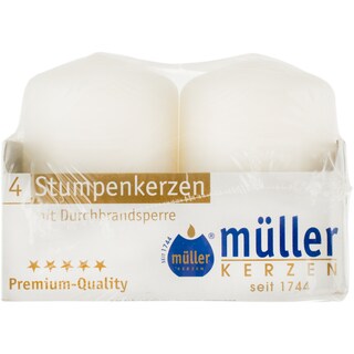 Muller | Lumanare stalp alb 62/40 4 bucati