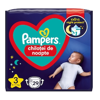 Pampers | Night | Scutece chilotel bebelusi Marimea 3, 6-11 kg, 29 buc