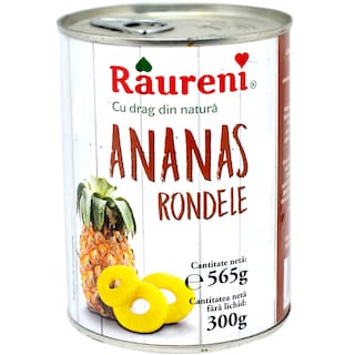 Raureni | Compot de ananas rondele  565g