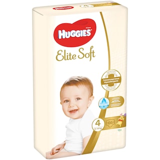 Huggies | Elite Soft | Scutece bebelusi, marimea 4, 8-14 kg, 66 buc