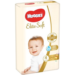 Huggies | Elite Soft | Scutece bebelusi, marimea 4, 8-14 kg, 66 buc