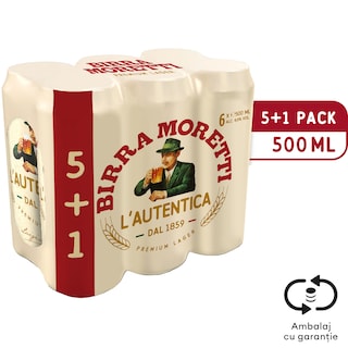 Birra Moretti | Bere blonda 5+1 x 0.5L