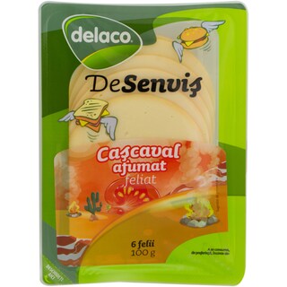 Delaco | DeSenvis | Cascaval afumat, felii 100g