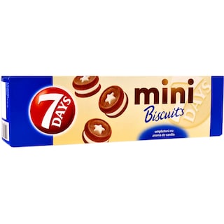 7Days | Mini biscuiti cu umplutura cu aroma de vanilie 100g