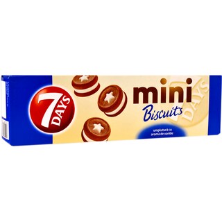 7Days | Mini biscuiti cu umplutura cu aroma de vanilie 100g