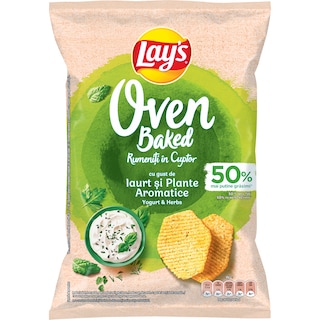 Chips rumeniti in cuptor cu gust de iaurt si plante aromatice 105g