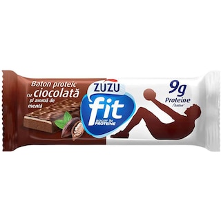 Zuzu | Fit | Baton proteic cu ciocolata si aroma de menta 35g