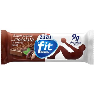Zuzu | Fit | Baton proteic cu ciocolata si aroma de menta 35g