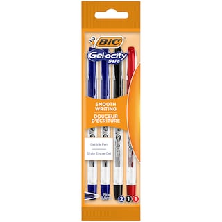 Bic | Roller Gel-ocity Stic, 0.5mm, 3 culori, 4 buc.