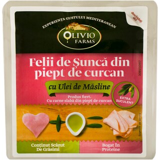 Olivio | Sunca afumata de curcan cu ulei de masline 160g