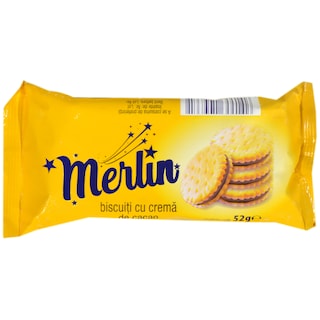 Merlin | Biscuiti cu crema de cacao 52g