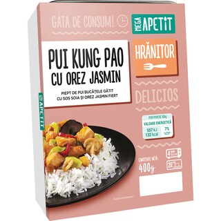 Mega Apetit | Pui Kung Pao cu orez jasmin 400g