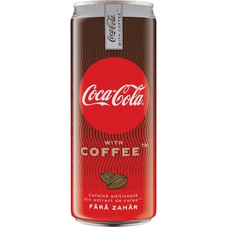 Coca-Cola with Coffee | Bautura racoritoare carbogazoasa cu extract de cafea, cu indulcitori 250ml
