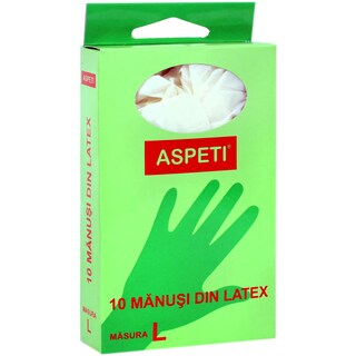 (bucata) | Manusi latex marimea L, 10 bucati