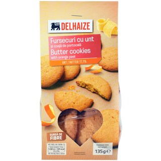 Delhaize | Fursecuri cu unt si coaja de portocala 135g