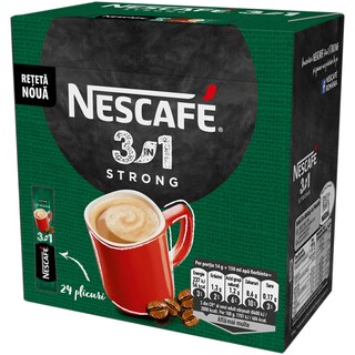 Nescafe | 3in1 | Preparat pudra pe baza de cafea instant 3 in 1 strong 14g