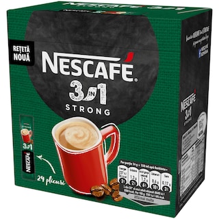 Nescafe | 3in1 | Preparat pudra pe baza de cafea instant 3 in 1 strong 14g