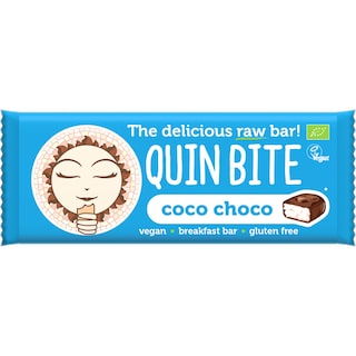 Quin Bite | Baton bio raw vegan cu ciocolata si cocos 30g