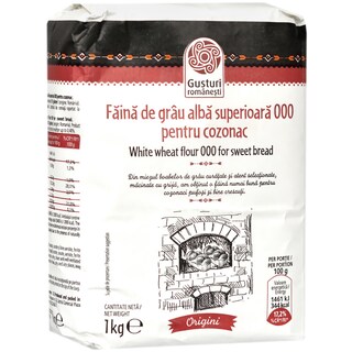 Gusturi romanesti | Faina de grau alba superioara 000 pentru cozonac 1kg