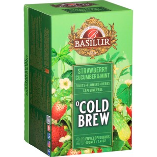 Basilur | Ceai Cold Brew Strawberry, Cucumber & Mint, fara cafeina 20x2g