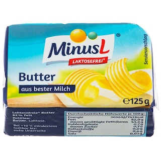 Omira | Minus L | Unt fara lactoza cu 82% grasime 125g