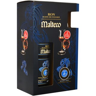 Malteco | Rom 10YO Suave de Panama 0.7L + 2 pahare