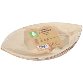 Pack It Nature | Platou cu 2 compartimente din frunze de palmier 5 bucati