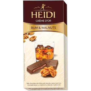 Heidi | Creme D'or | Ciocolata lapte cu umplutura cu nuci si rom 90g