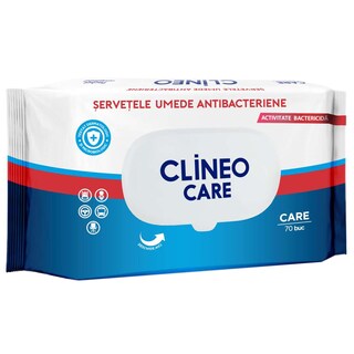Clineo | Care | Servetele umede antibacteriene, 70 buc.