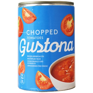 Gustona | Rosii decojite tocate in suc de rosii 400g