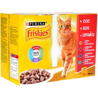 Friskies | Hrana completa pentru pisici adulte cu vita 12x100g