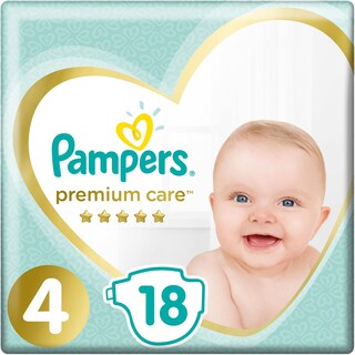 Pampers | Premium Care | Scutece bebelusi Marimea 4, 9-14 kg, 18 buc