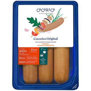 Cocorico | Carnati de pui Natural afumat cu lemn de fag 195g