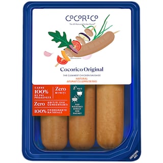 Cocorico | Carnati de pui Natural afumat cu lemn de fag 195g