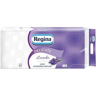 Regina | Delicate | Hartie igienica Lavender, 3 straturi, 10 role
