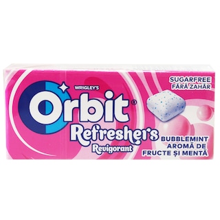 Orbit | Refreshers | Guma de mestecat fara zahar cu arome de bubblemint 17.9g