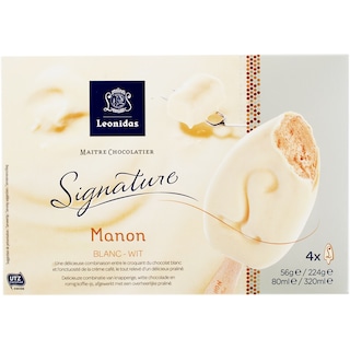 Leonidas | Inghetata ciocolata alba pe bat 4 bucati 226g