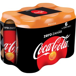 Coca-Cola | Bautura racoritoare carbogazoasa zero cu aroma de piersica 6x330ml