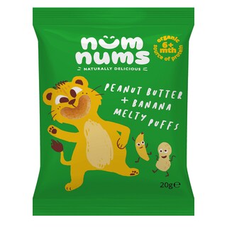 Num Nums | Pufuleti bio cu unt de arahide si banane 20g