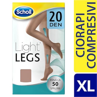 Scholl | Ciorapi compresivi de dama 20DEN, bej, marimea XL