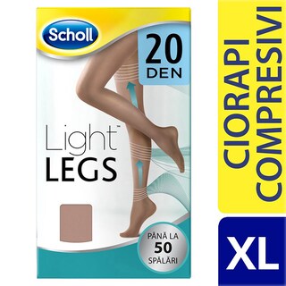 Scholl | Ciorapi compresivi de dama 20DEN, bej, marimea XL
