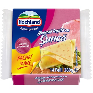 Hochland | Branza topita cu sunca, felii, Pachet mare 280g